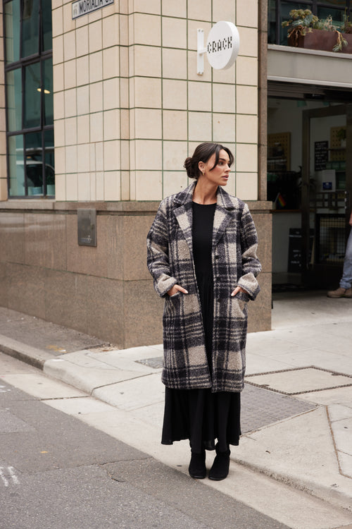 Brave & True | Lana Coat - Black Check