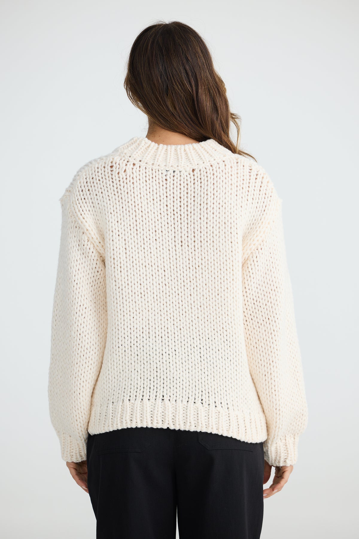 Brave + True | Off White w Black Hearts Knit