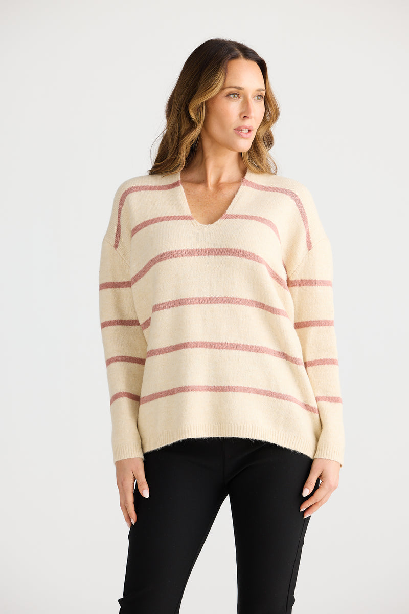 Brave + True | Hallie Knit - Off-White / Rose