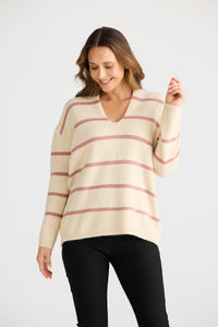Brave + True | Hallie Knit - Off-White / Rose
