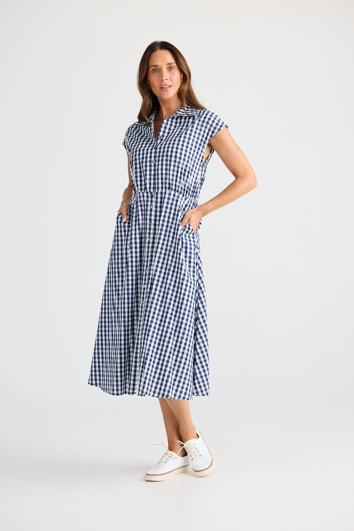 Brave + True | Musings Dress - Navy Gingham