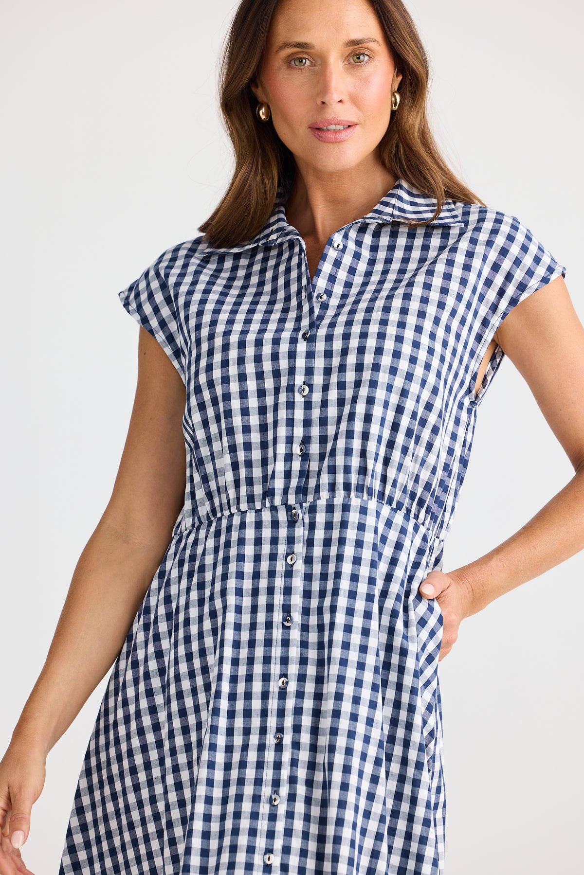 Brave + True | Musings Dress - Navy Gingham