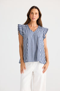 Brave + True | Paz Top - Navy Gingham