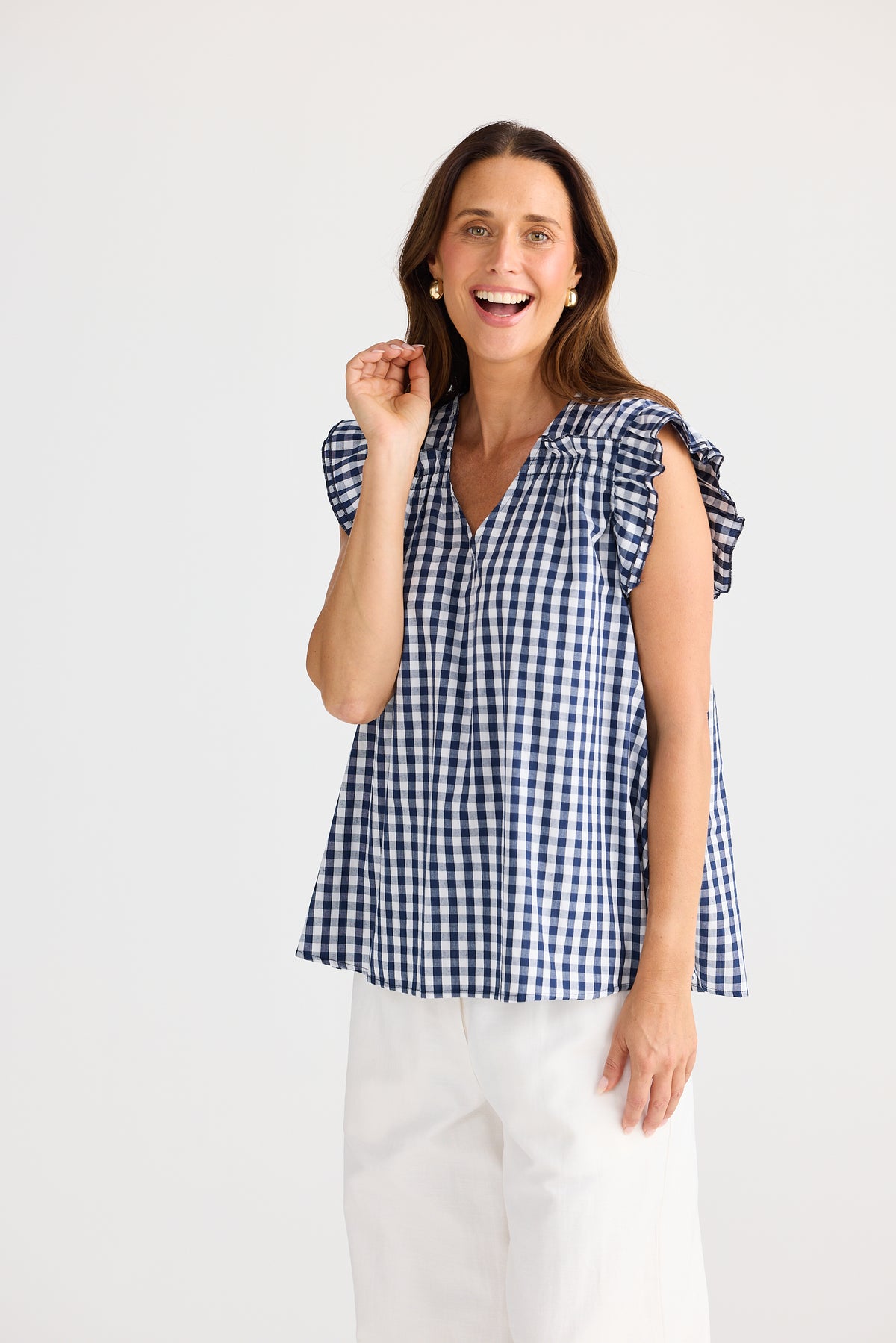 Brave + True | Paz Top - Navy Gingham
