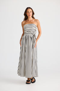 Brave & True |Avalon Dress - Black Stripe