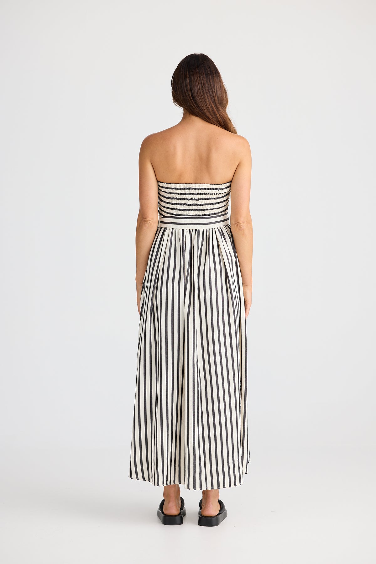 Brave & True |Avalon Dress - Black Stripe
