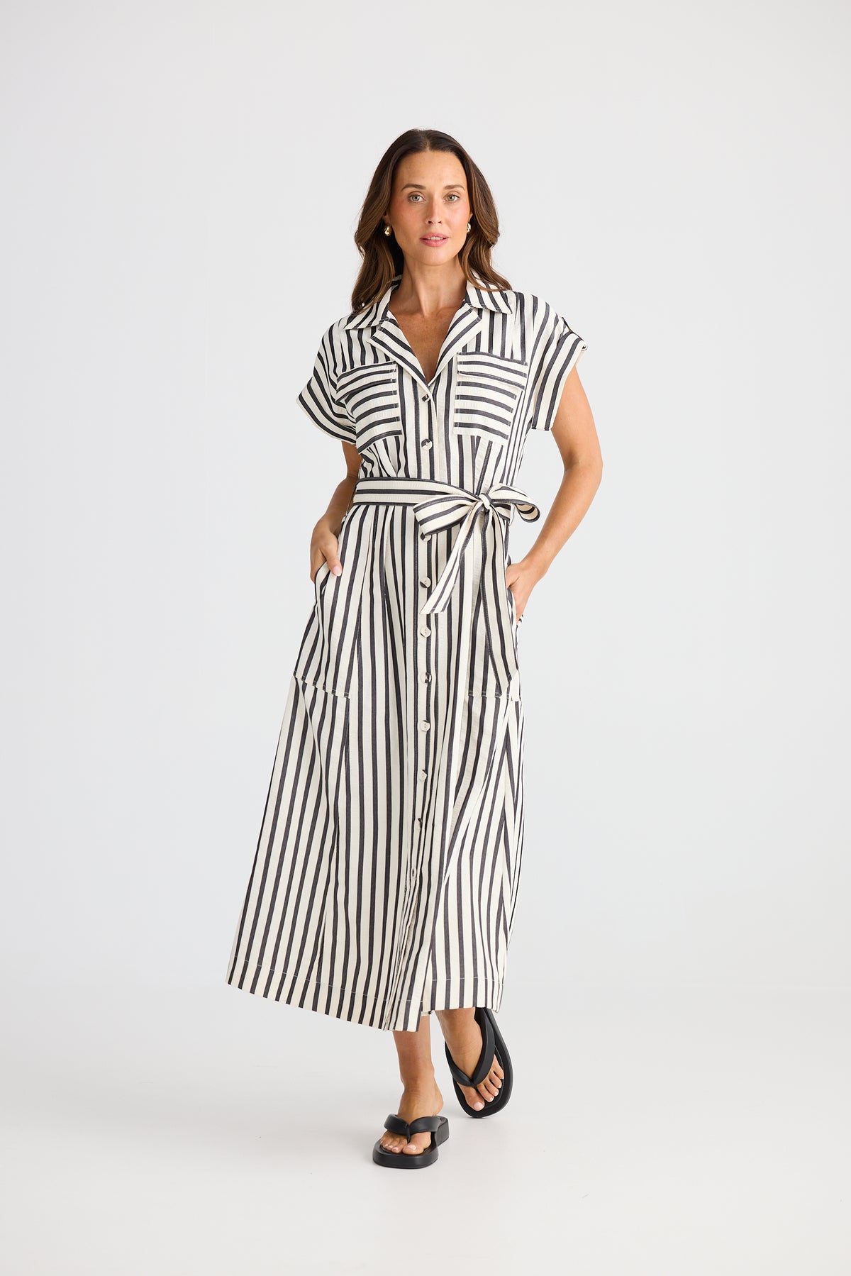 Brave + True | Portia Dress - Black Stripe