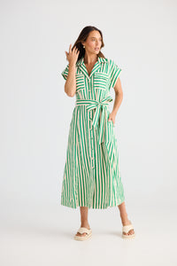 Brave + True | Portia Dress - Jade Stripe