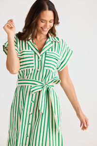 Brave + True | Portia Dress - Jade Stripe