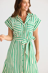 Brave + True | Portia Dress - Jade Stripe