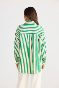 Brave + True | Ezra Shirt - Jade Stripe