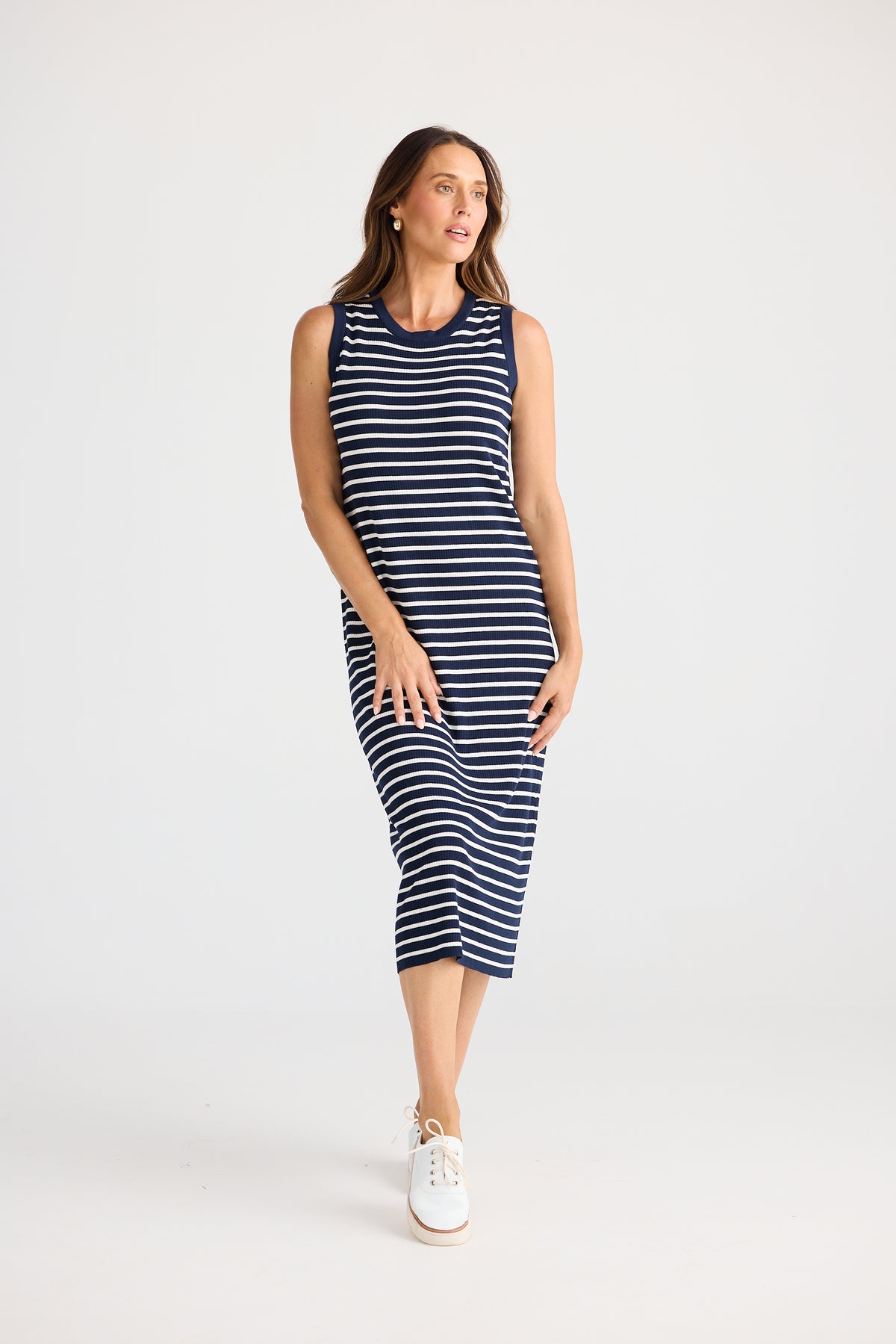 Brave + True | Squad Dress - Navy W White Stripe