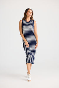 Brave + True | Squad Dress - Navy W White Stripe