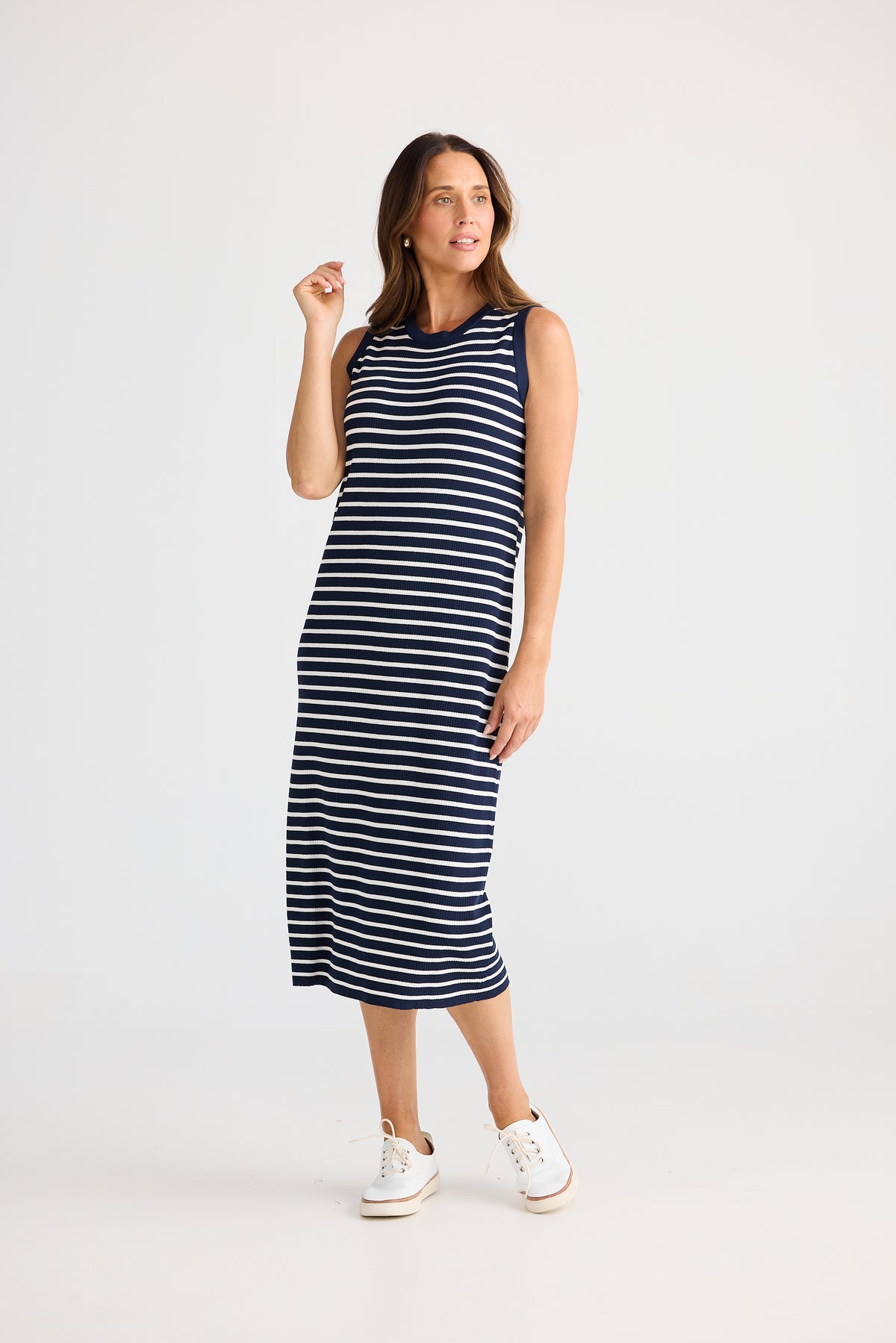 Brave + True | Squad Dress - Navy W White Stripe
