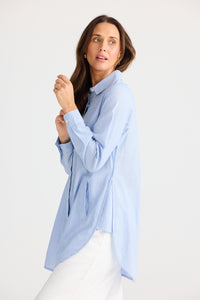 Brave + True | Ava Shirt - Blue Pinstripe