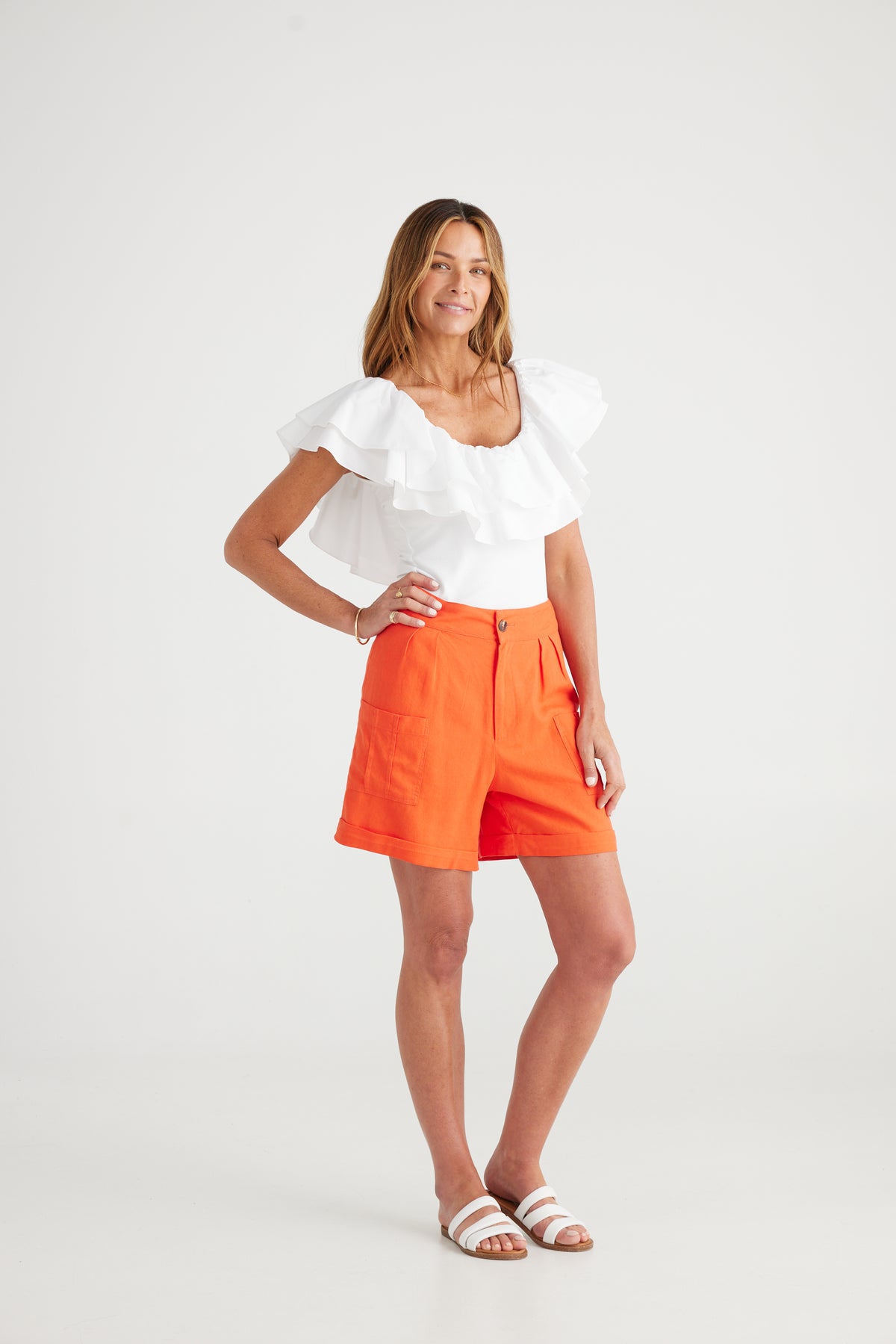 Brave + True | Kelley Shorts - Mandarin