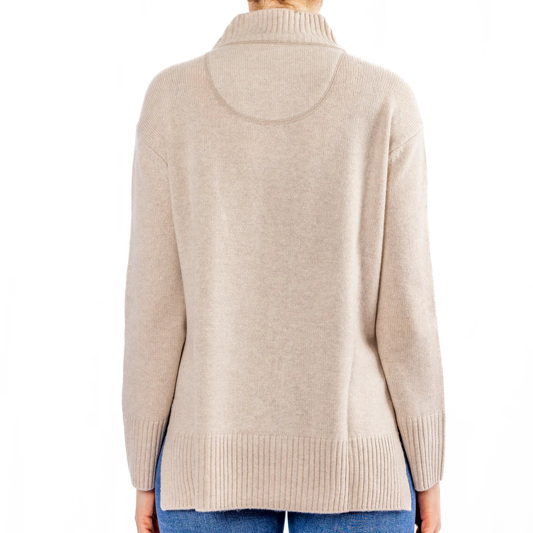 Bow & Arrow | Oatmeal Polo Neck Jumper