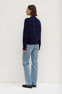 Assembly Label | Beau Merino Wool Knit - Navy/Dark Cherry