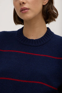 Assembly Label | Beau Merino Wool Knit - Navy/Dark Cherry
