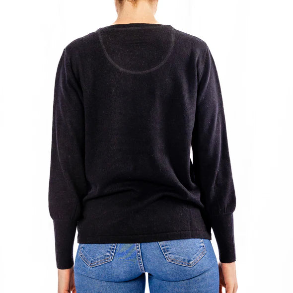 Bow & Arrow | Black Bell Sleeve Jumper