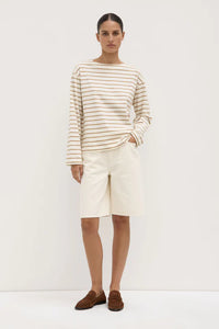 Assembly Label | Bonne Long Sleeved Tee - White/Tan