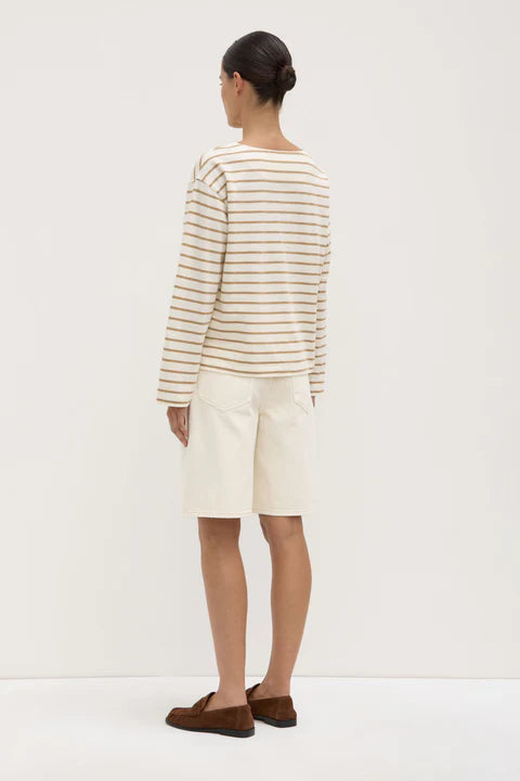 Assembly Label | Bonne Long Sleeved Tee - White/Tan
