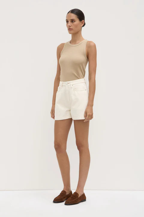 Assembly Label | Boxy Denim Short - Ecru