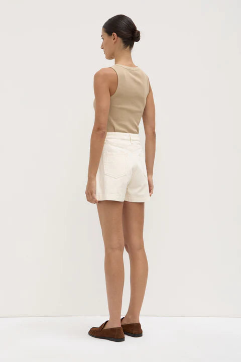 Assembly Label | Boxy Denim Short - Ecru