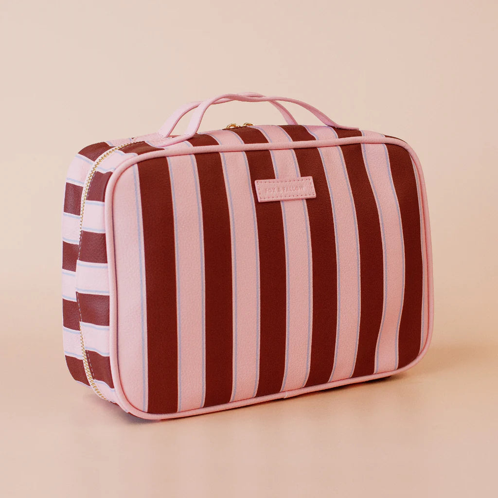 Fox + Fallow | Burgundy Stripe Cosmetic Bag