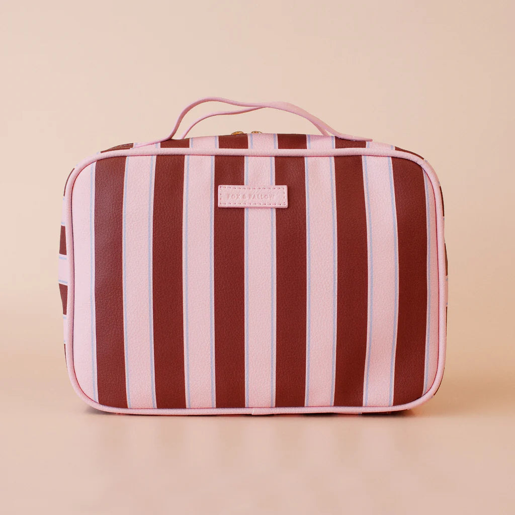 Fox + Fallow | Burgundy Stripe Cosmetic Bag