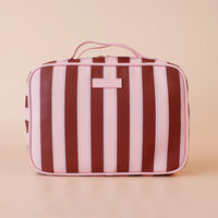 Fox + Fallow | Burgundy Stripe Cosmetic Bag