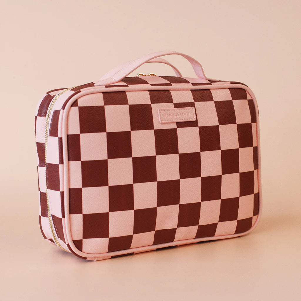 Fox + Fallow | Cherry Check Cosmetic Bag