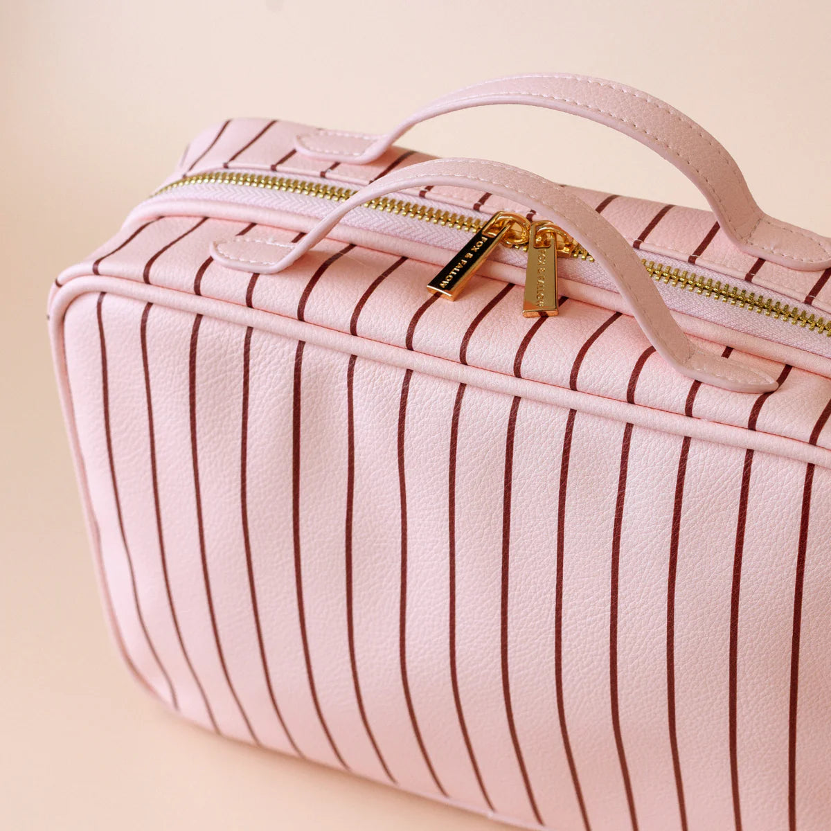Fox + Fallow | Rosé Pinstripe Cosmetic Bag