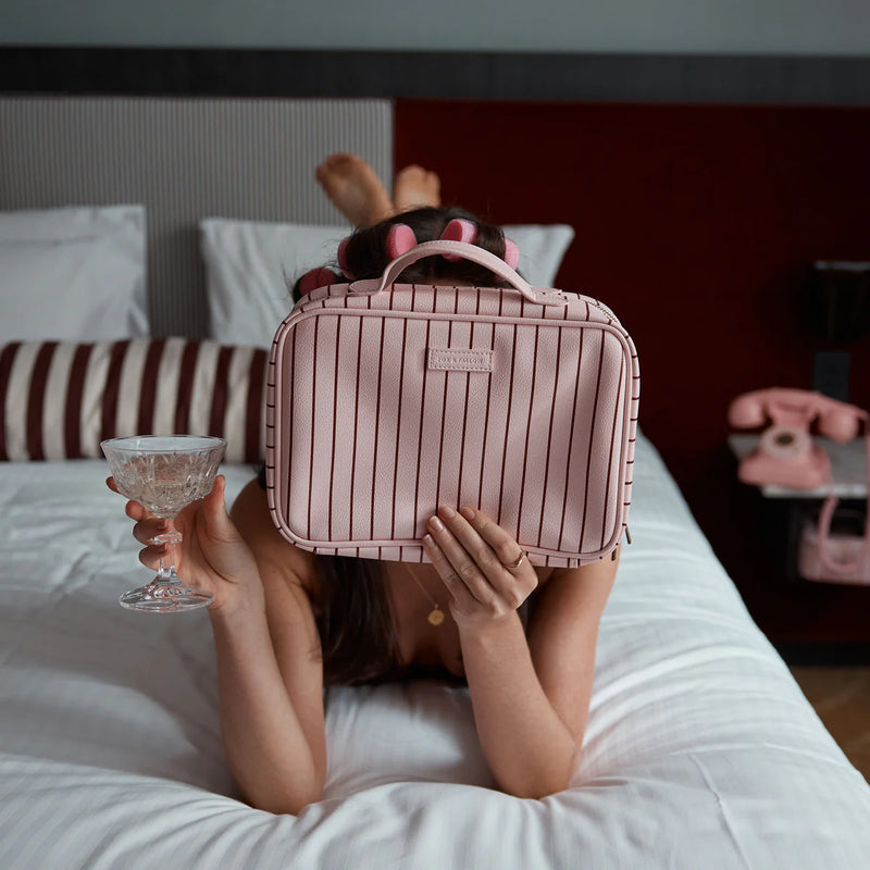 Fox + Fallow | Rosé Pinstripe Cosmetic Bag