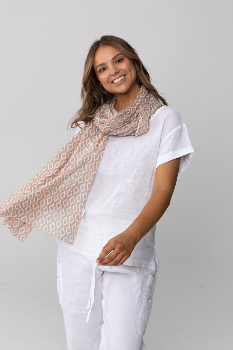 Pegasus Scarf - Khaki + Old Rose