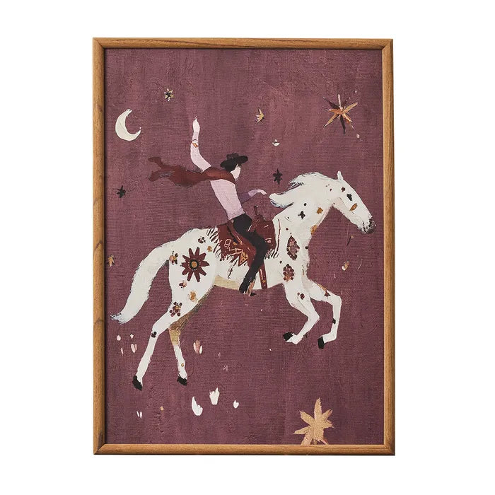 COWBOY FRAME GLASS PRINT - 40X55CM