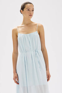 Assembly Label | Cammy Stripe Maxi Dress - Blue Haze / White