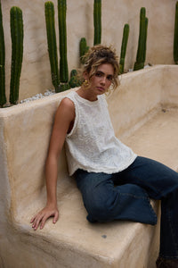 Talisman | Chantilly Top - Natural Embroidery