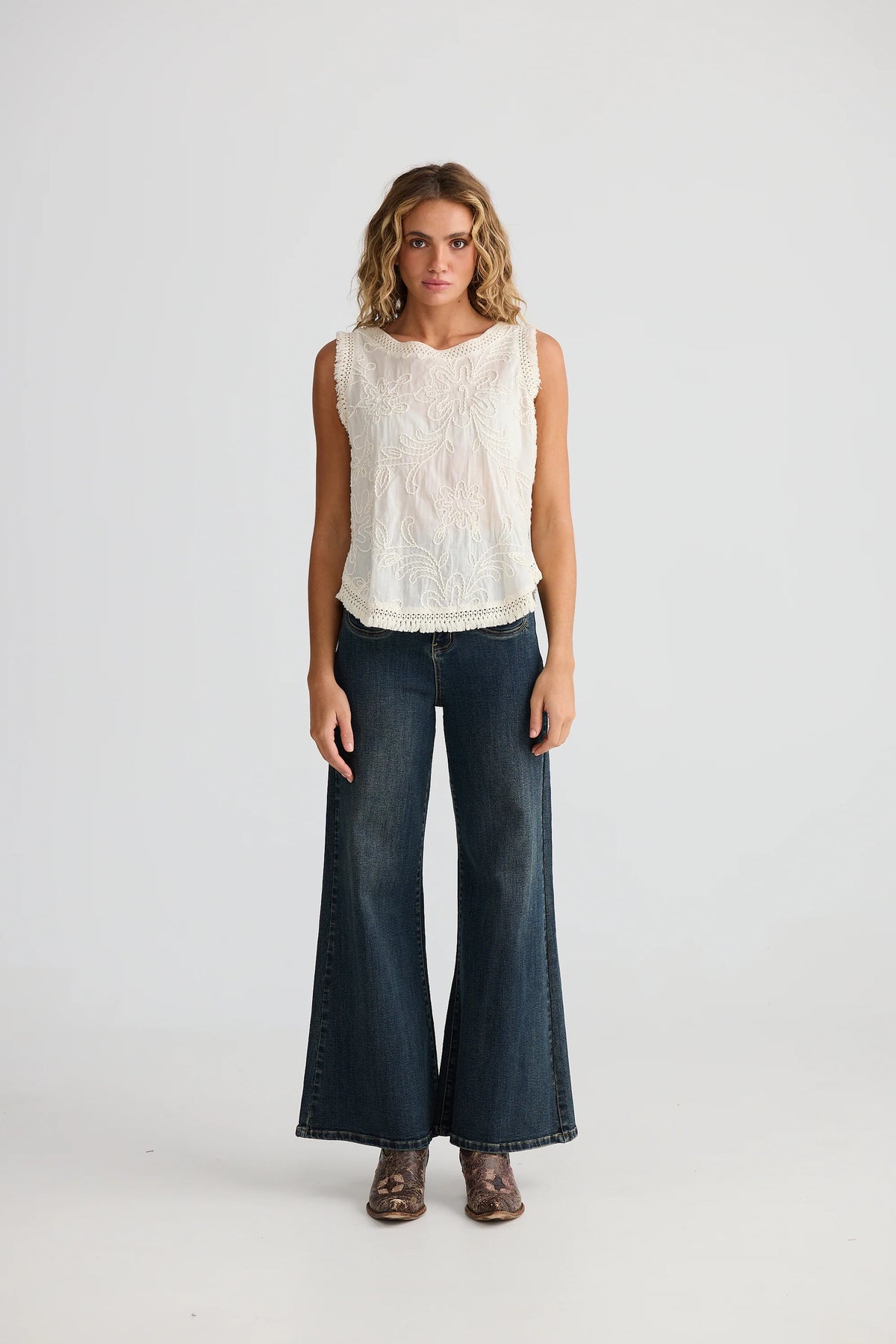 Talisman | Chantilly Top - Natural Embroidery