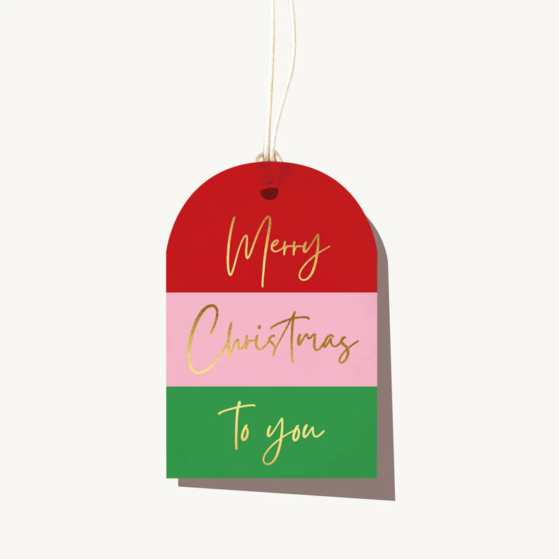 Elm Paper | Christmas Colours Stripe Gift Tag