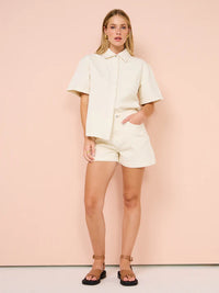 Assembly Label | Boxy Denim Short Sleeve Shirt - Ecru