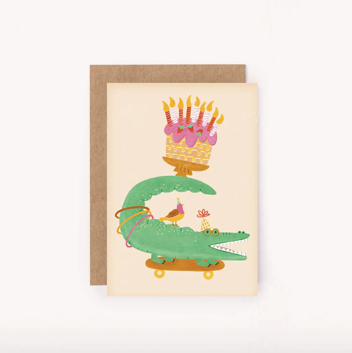 Crocodile Mini Kids Birthday Card