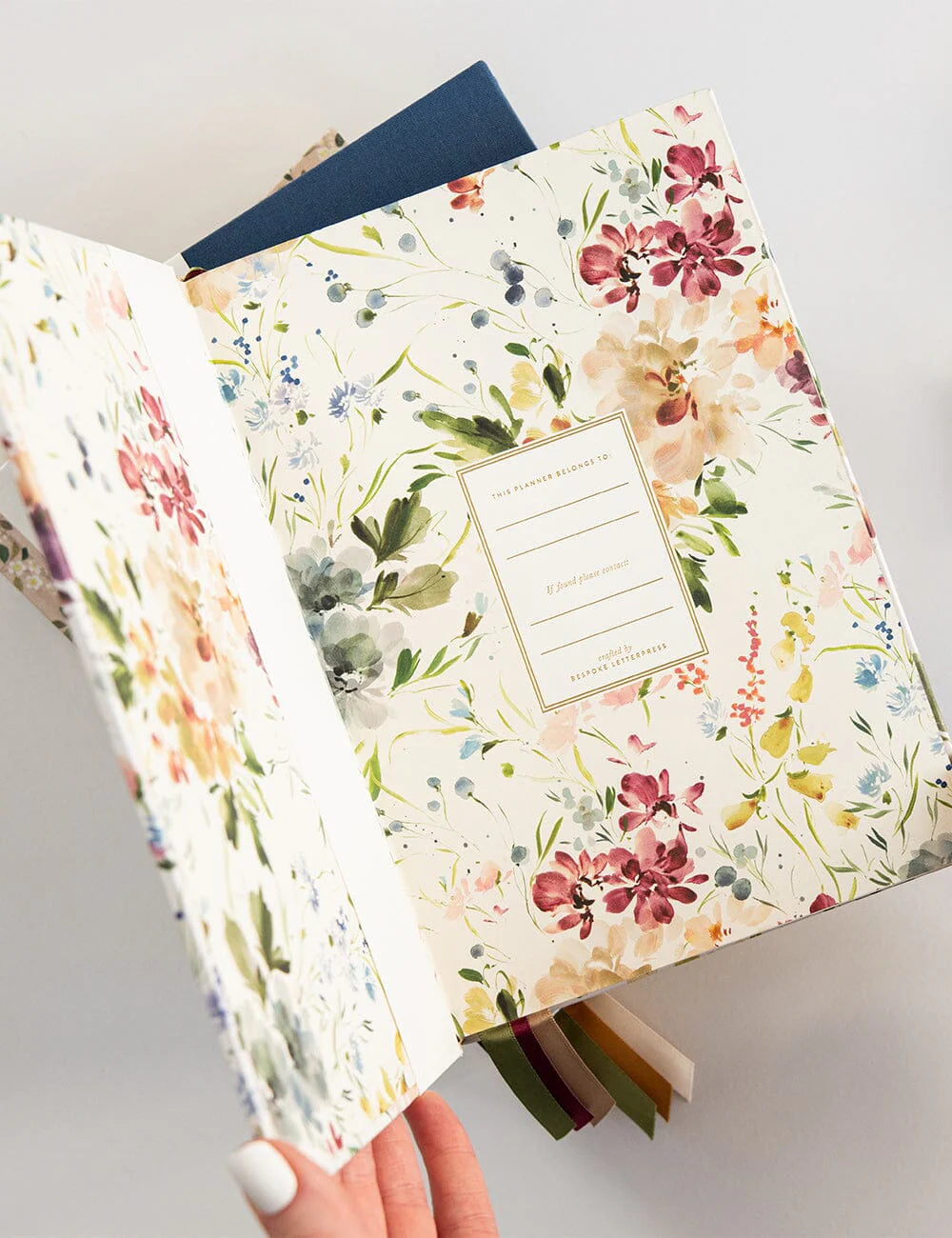 2025 Desktop Linen Bound Planner - Spring Blooms