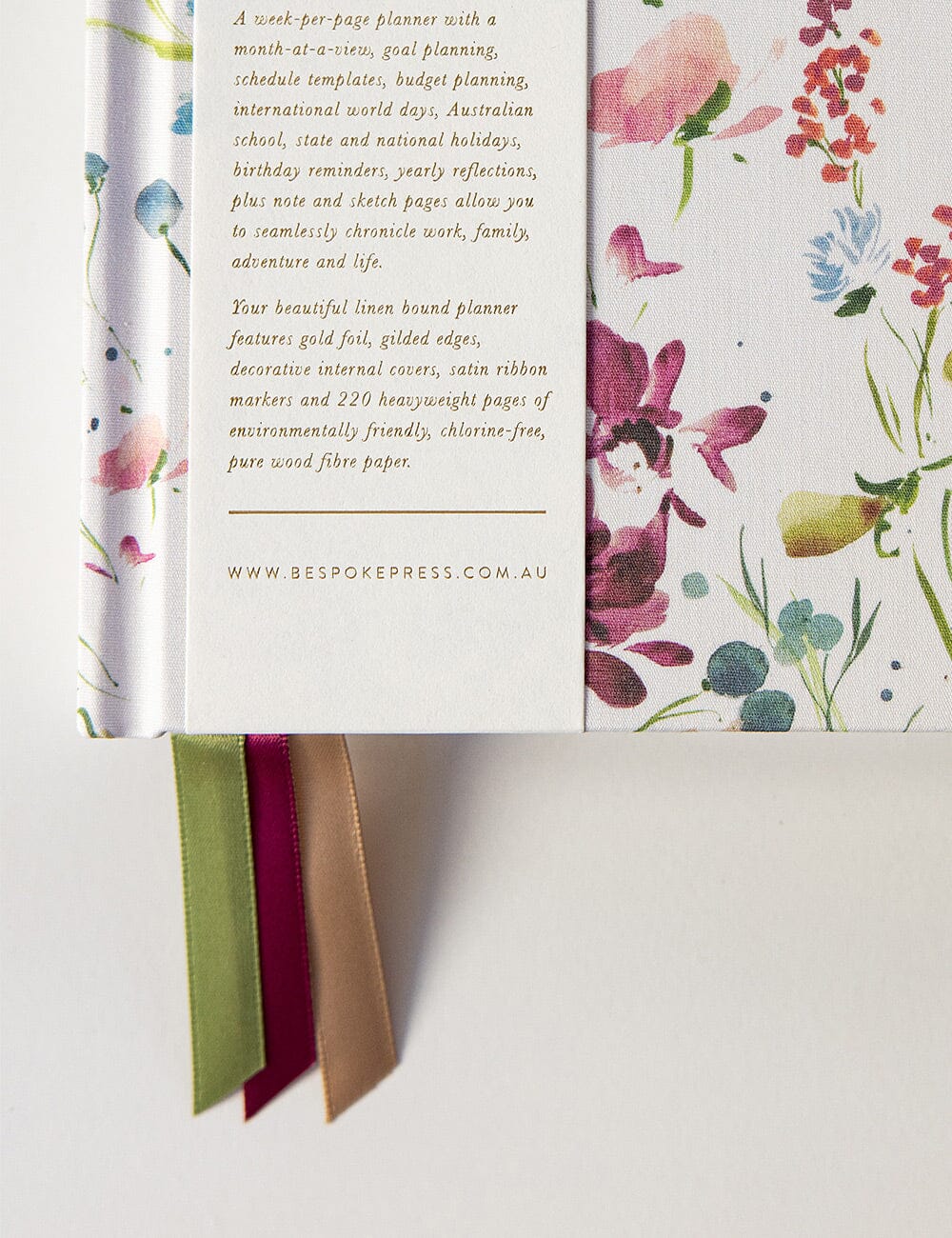 2025 Desktop Linen Bound Planner - Spring Blooms