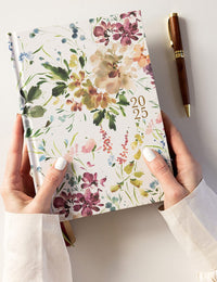 2025 Desktop Linen Bound Planner - Spring Blooms