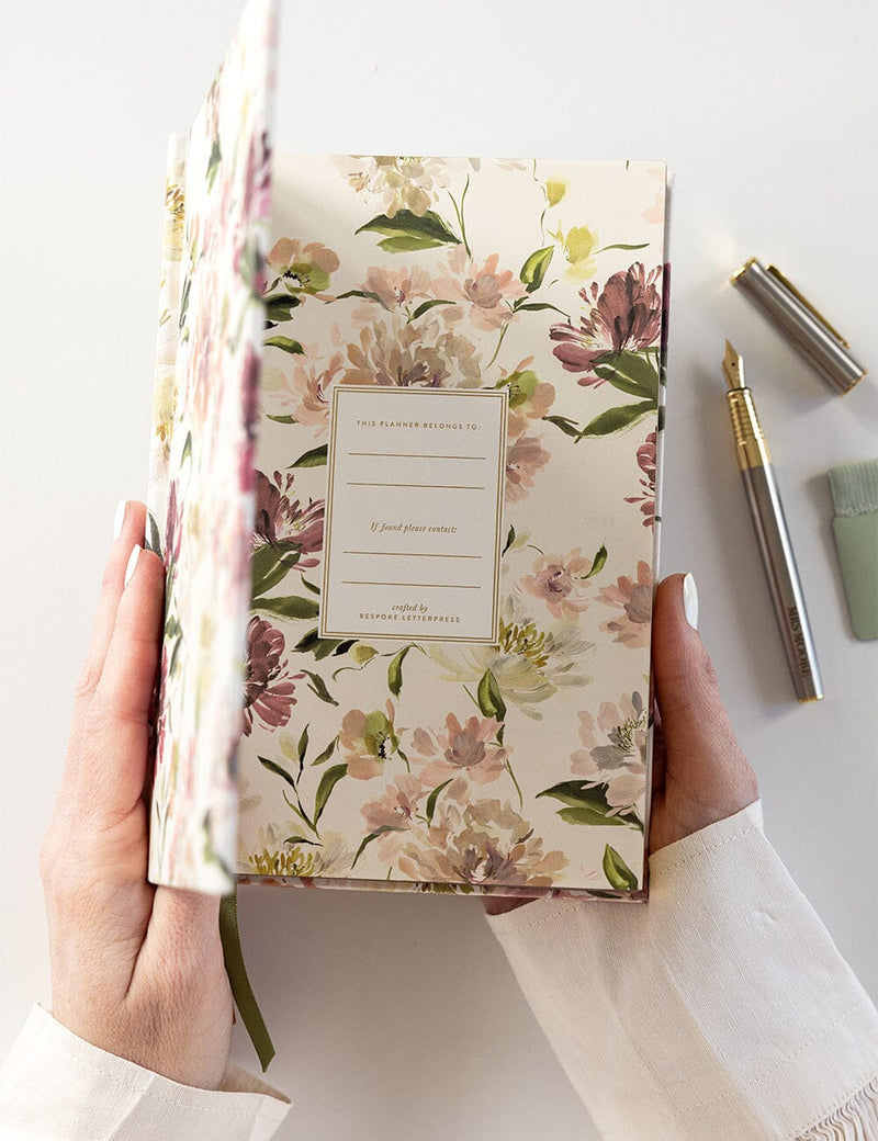 2025 Petite Linen Bound Planner - Peony