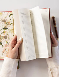 2025 Vertical Linen Bound Planner - Tea Rose