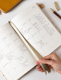 Bespoke Letterpress |  2026 Desktop Linen Bound Planner - Button Fern
