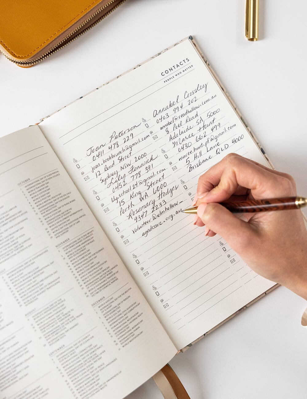 Bespoke Letterpress |  2026 Desktop Linen Bound Planner - Button Fern
