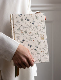 Bespoke Letterpress |  2026 Desktop Linen Bound Planner - Button Fern